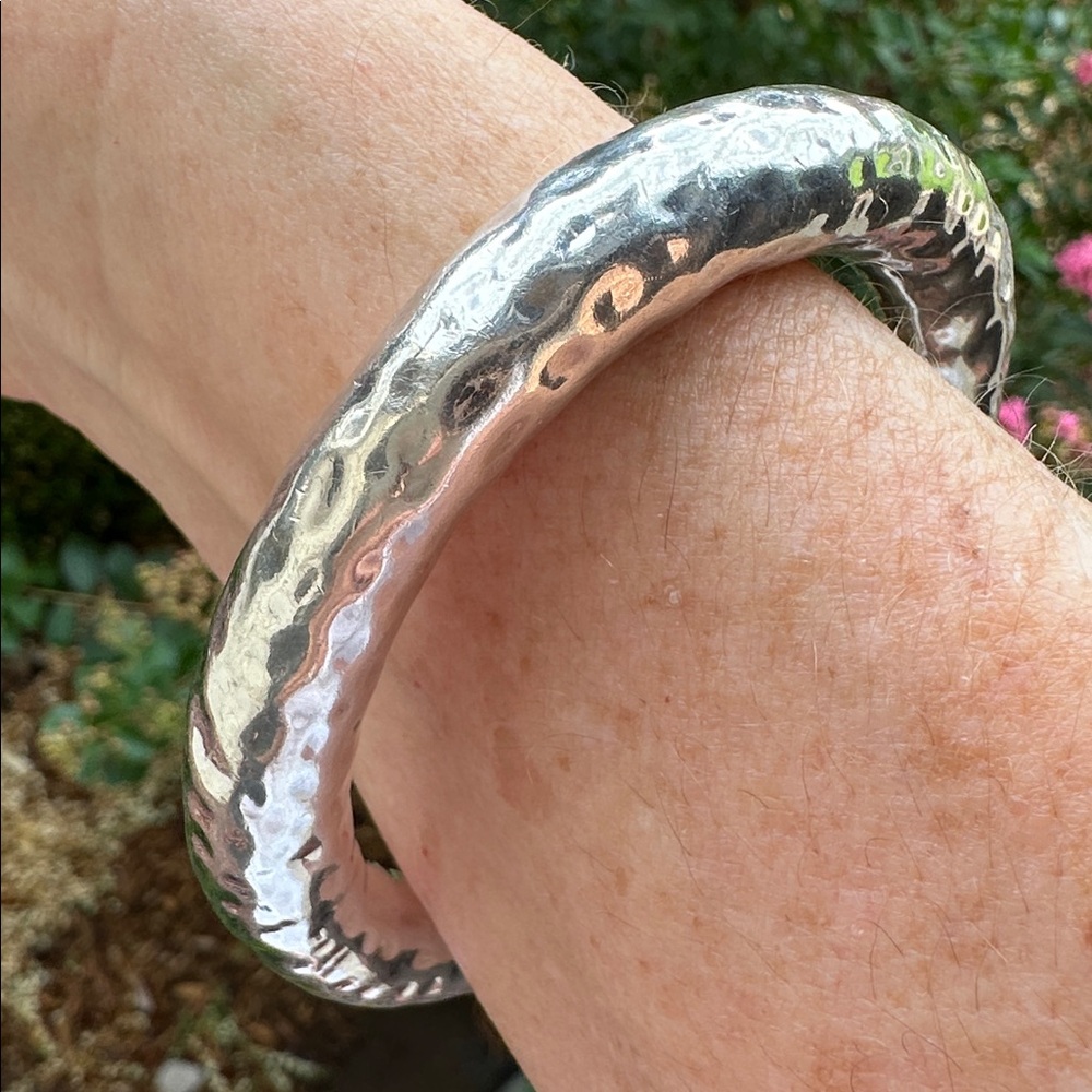 SILPADA Oval Bangle Hammered  Sterling Silver Bracelet 925
